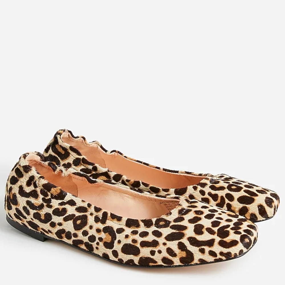J. Crew Anya Scrunchie Ballet Flat in Calf Hair